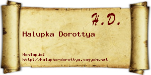 Halupka Dorottya névjegykártya